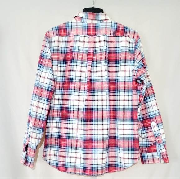 American Eagle Mens Size Large Slim Fit Button Up Plaid Dress Shirt 100% Cotton - Picture 2 of 8